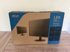 AOC E2280SWDN Monitor 22" Class Full HD 1920x1080 VGA DVI-D, Black - New - READ