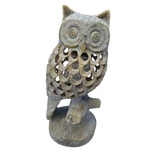 Carved Soapstone Owl Statue Figurine With Small Owl Inside Unique Home Decor