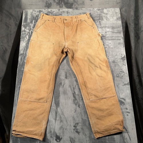 Vintage Carhartt Double Knee Pants Men Tag 36x30 Duck Canvas Workwear USA 80 90s