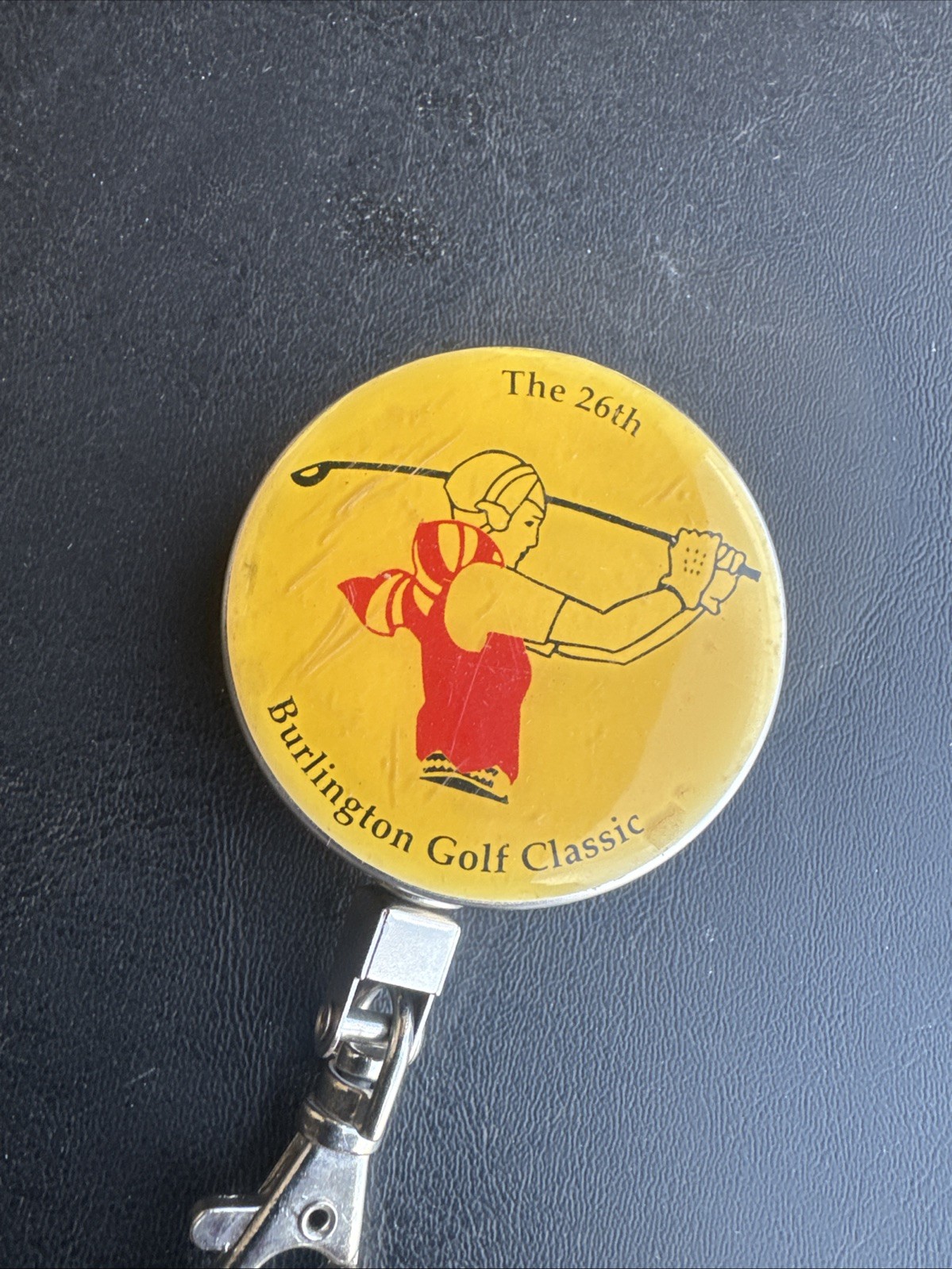 Wooden Handler Brass Brissel Golf Brush With Custom Retractor Cord 