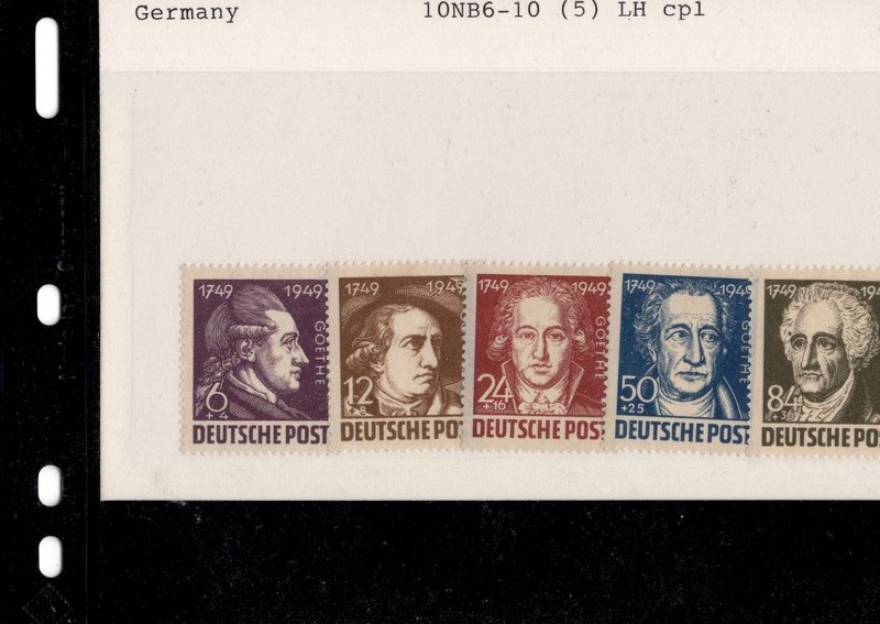 BH GOLDPATH: GERMANY FRENCH ZONE GOETHE SEMI-POSTAL LOT BHS_001_151_16