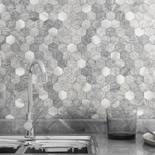 BeNice Kitchen Tiles Peel and Stick Backsplash Gray, Mosaic Self Adhesive Til...