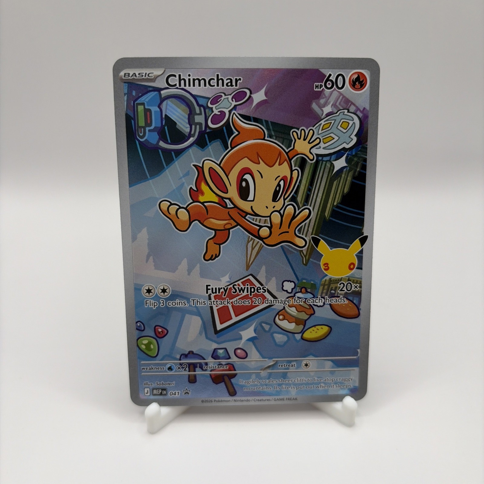 Pokemon TCG First (1st) Partner Card - Chimchar 041 Black Star Promo MEP
