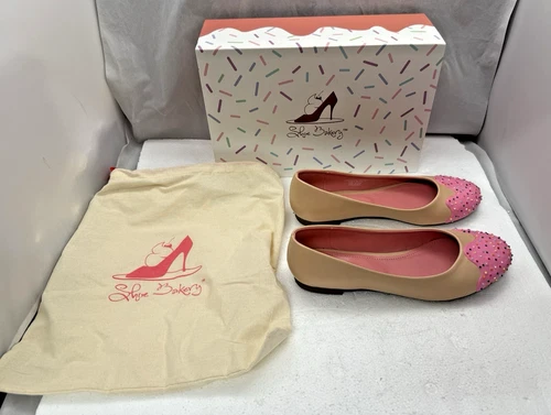 Shoe Bakery Pink Sprinkles Slip On Flats Women Sz 8 Donut Design Shoes FAST SHIP