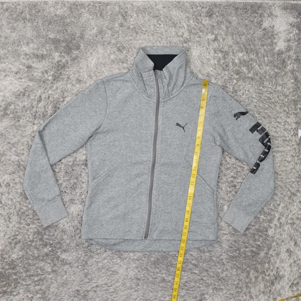 Chaqueta básica para mujer Puma talla S gris mezcla de algodón cremallera manga larga Foto 2 de 4
