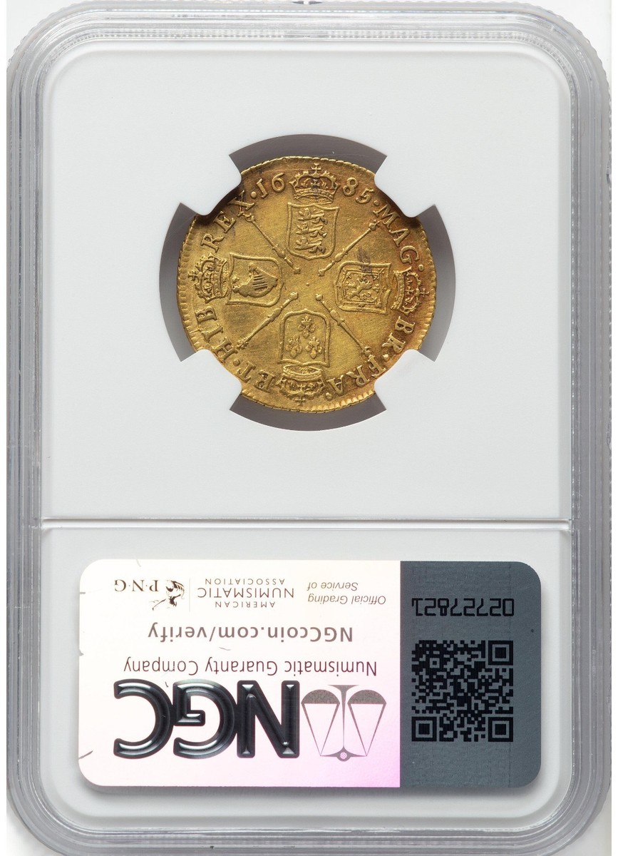 1685 England Gold Guinea Coin NGC AU King James II Elephant
