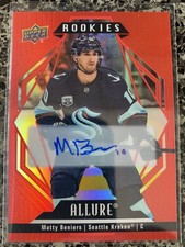 MATTY BENIERS RC AUTO 2022-23 Upper Deck Allure SSP ROOKIE RED RAINBOW AUTOGRAPH