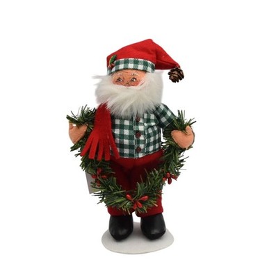 Annalee Dolls Northwoods Christmas Santa on White Base 410518