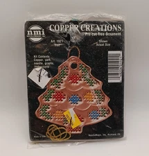 Vintage Needle Magic Copper Creations Pre Cut Tree Ornament Craft Kit Unopened