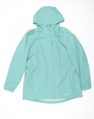 Lands' End Regenjacke Damen grün mit Kapuze wasserdicht Größe M