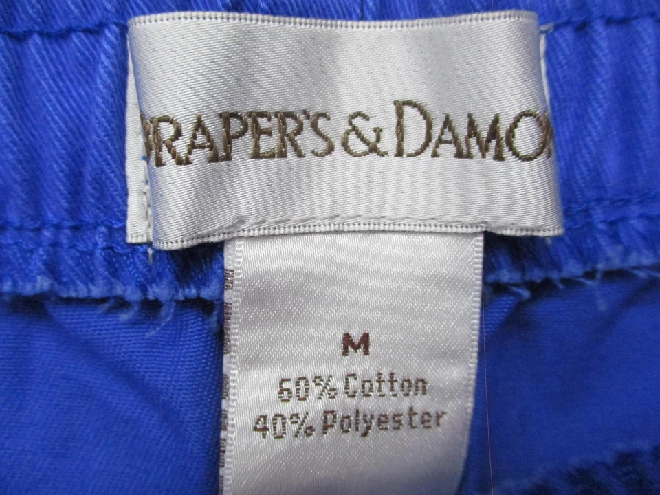 Pantalones capri Draper's & Damon's para mujer azules medianos bolsillos elásticos en la cintura Foto 3 de 4