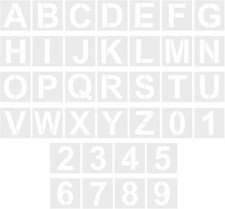 36 Pcs 3 Inch Letter and Number Stencil Reusable Plastic Alphabet Stencils Templ