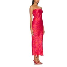 Lovers Friends Red Strapless Dress LARGE Cocktail Resort Vacation 208 NEW