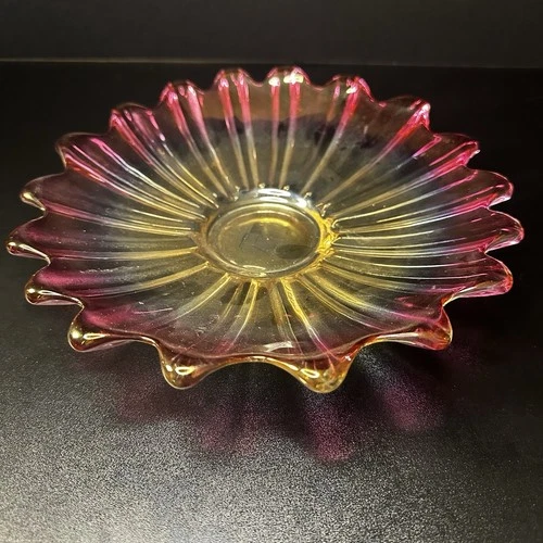VTG Federal Glass Celestial Gem Iridescent Carnival Glass Bowl Madrid Pattern
