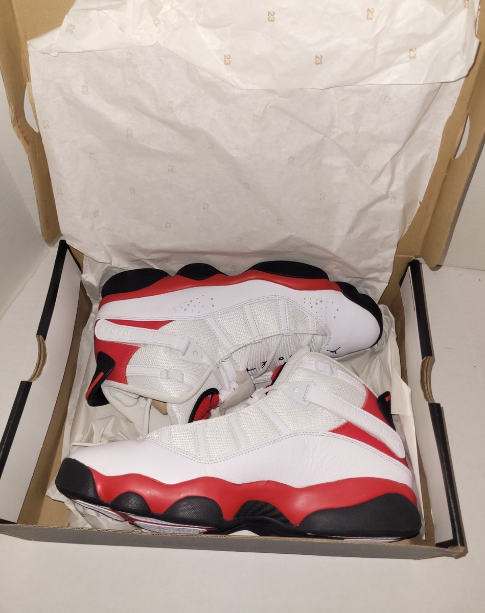 New Nike Air Jordan 6 Rings White Black University Red  display picture 3