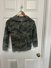 Cat  Jack Zip Up Hoodie Medium 8 Kids Camouflage Sweatshirt Warm With Pockets