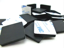 1" Sq  x 3/16" H Silicone Rubber Feet for Lab & Medical Equip  3M Adhesive  Back