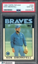 1986 Topps Tiffany #334 Ken Oberkfell Atlanta Braves PSA 10 GEM MINT