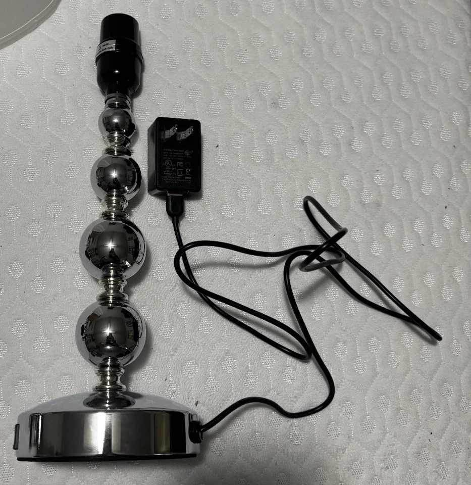 Juego de 2 lámparas laterales de cama (1 tono) burbuja tono plata peso ligero Foto 4 de 4