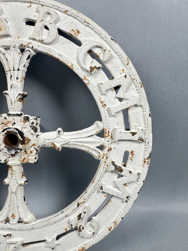 Mostrador indicador de piso de elevador antigo era Art Deco ferro fundido latão - Imagem 4 de 4