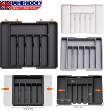 Expandable Plastic Cutlery Tray Kitchen Organiser Drawer Insert Storage Rack UK