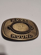 Vintage 1980's Solid Brass Belt Buckle w Oval Space For A Stone Made In USA NOS