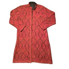 Kashmiri Jamawar Wool Long Coat Hand Embroidered Aari Floral Boho Lined Jacket