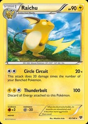 Raichu 43/146 XY Base Set Reverse Holo Rare Pokemon Card