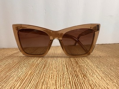 Eleventh Hour  Hangover  Do Not Disturb Sunglasses Brown Cat Eye w/ Case & Cloth