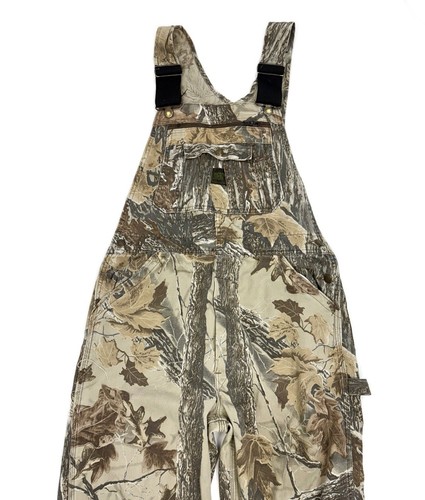 Vintage LIBERTY Realtree Camo Hunting Bib Overalls Made America Sz 34 USA - Picture 2 of 10