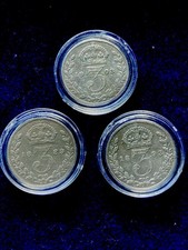 CGT FREE pre 1920 Threepence coins~1893~1889~1903~(sterling silver 🪙~#5.