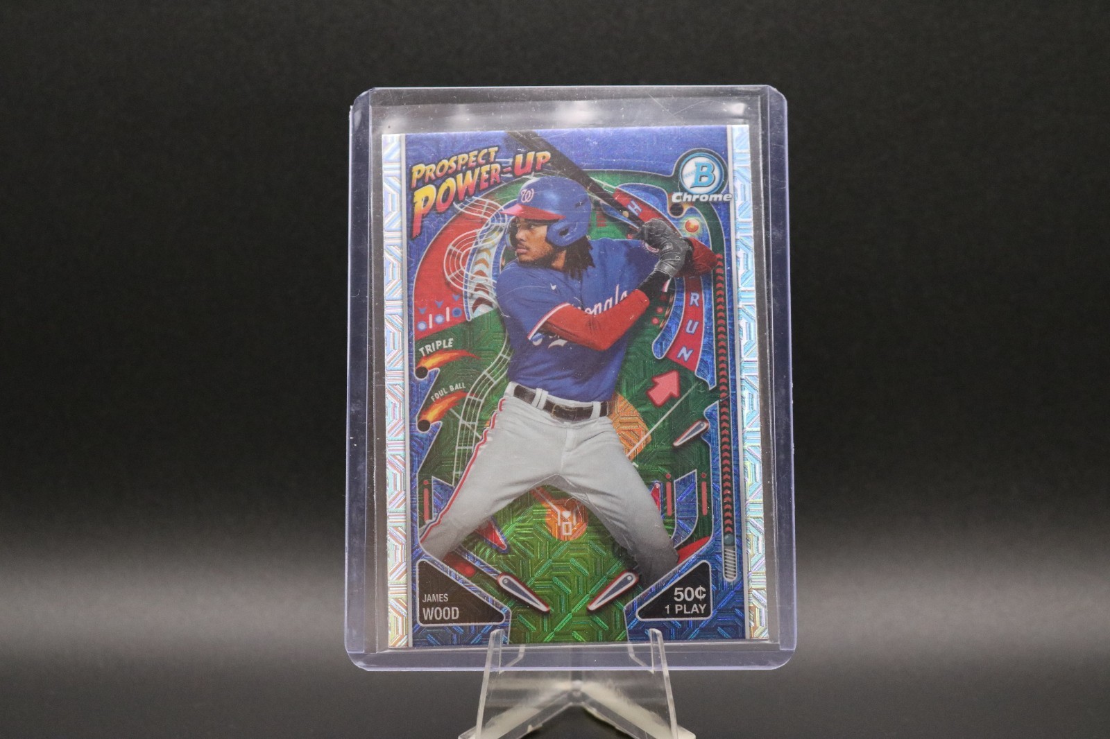 James Wood 2024 Bowman Prospect Power-Up Mojo Refractor #PP-14 Nationals