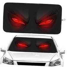 Red Eyes Car Windshield Sun Shade Foldable Sunshade Front Window Evil Red Eyes