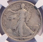 1916 D Walking Liberty Half Dollar, NGC XF45, Choice Extra Fine, Sharp, Origina!