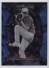 2023 Panini Chronicles Titan Navy Blue Ice Prizm 14/25 Emerson Hancock #12 0q1i
