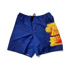 VERSACE COLONNA-PRINT SWIM SHORTS, LOGO, MEDUSA, MEN MEDIUM, GOOD PREOWNED