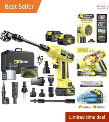 #ad Cordless Pressure Washer 2200W Brushless Motor 4 Speed Modes 1400PSI $162.98