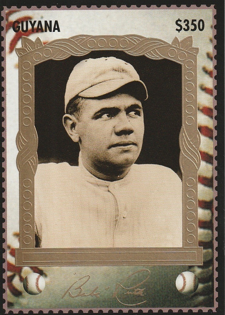 Babe Ruth 1994 Guyana Sultan of Swat Stamp Card $350 #2 HOF NY Yankees Sharp!