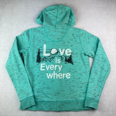 Life Is Good Mint Green ''Love is Everywhere'' Mountain Cotton Hoodie - Women's M