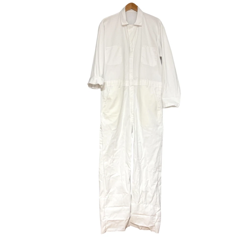 unisex coveralls RED KAP  44/XL  poly cotton white artist utility gorpcore zips - Image 2 of 4
