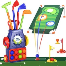 QDRAGON Mazze da Golf per Bambini, 2 in 1 Set per Bambini con 8 Palline/Tavola Cornhole... 