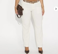 New  Elegant Fashion Nova Women Flare White Pant Medium Size