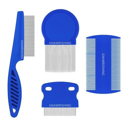 Flea Comb Set of 4 Pet Grooming Combs for Dogs and Cats Tear Stain Remover High