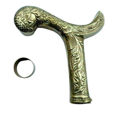 Designer Brass Derby Head Handle ONLY Victorian Wooden Walking Stick cane Gift