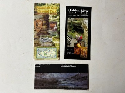 MAMMOTH CAVE HIDDEN RIVER CAVE TOURIST NATIONAL PARK MAPS - FREE SHIPPING