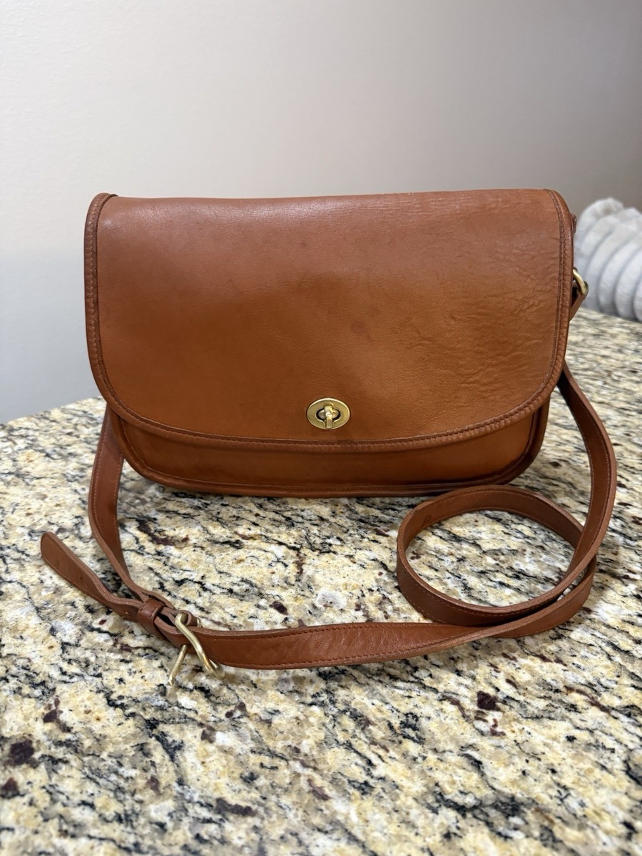 Coach City Bag Vintage British Tan Leather Crossbody Purse 9790 | eBay