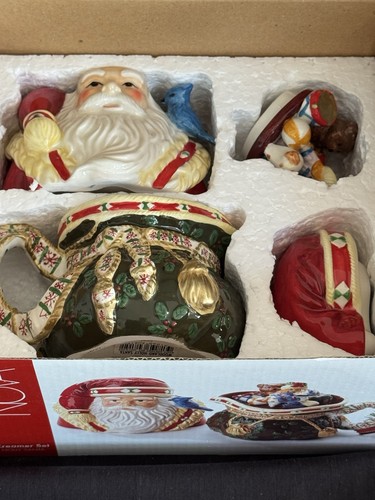 Studio Nova ~WOODLAND HOLLY  SANTA~ CHRISTMAS Creamer/ Sugar Bowl   NEW IN BOX - Picture 23 of 24
