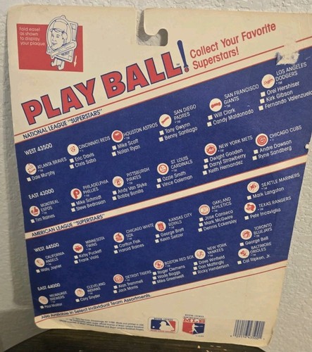 Vntg MLB Baseball Play Ball Superstar Collectible Plaque SF Giants Will Clark - Picture 2 of 2
