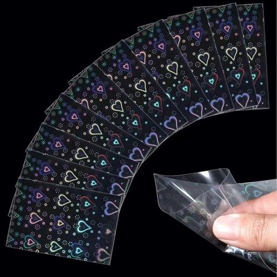 Photocard Sleeves Heart Laser Flashing Kpop Card Protectors set 100 PCS New