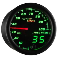 52mm MAXTOW DOUBLE VISION 100psi FUEL PRESSURE GAUGE - GREEN DIGITAL + ANALOG